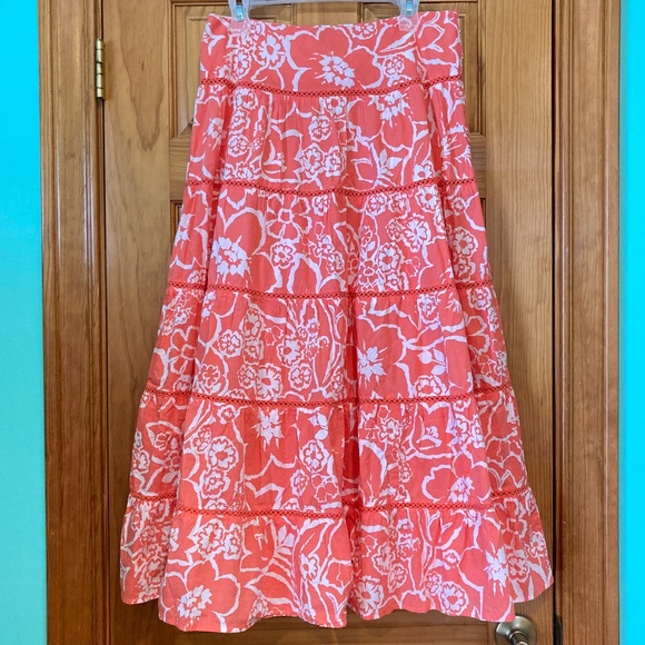 Women’s Jones New York long coral size 8 A-line skirt - Picture 2 of 8